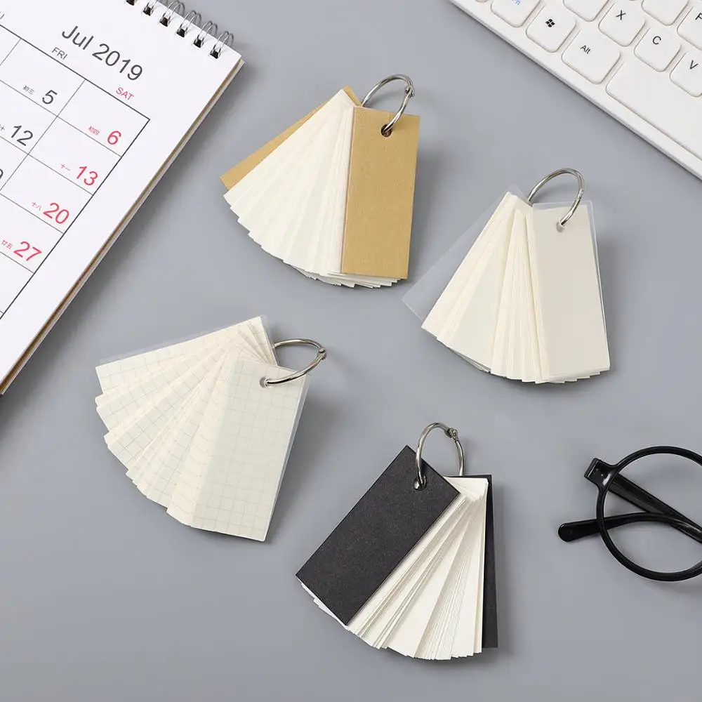 1PC Mini Loose-leaf Notebook Cute Ring Buckle Environmental word book Card Tearable Notepads kawaii memo pad No stickiness