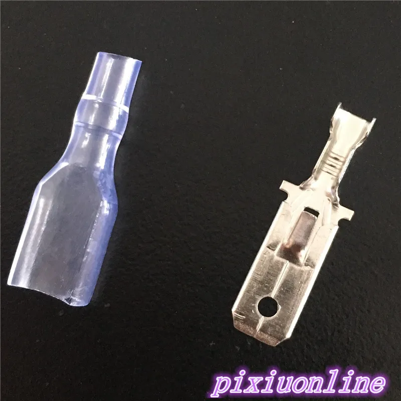 100PC YT1799Y Cold Pressed Terminals 6.3 mm Male Connector+Sheath Tab Nickel-Copper High Quality On Sale | Обустройство дома