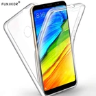 Двойной прозрачный чехол для Xiaomi Mi 8 10T Lite 9 SE A3 Redmi 9A 8A 7A 6A S2 5 Plus Note 7 6 Pro 8T 4X 4 9S PC + TPU 360 градусов чехол для телефона