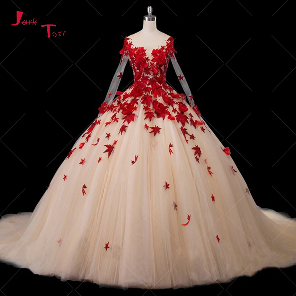 Ярк тозр Vestido de Noiva Princesa бальное платье с длинным рукавом свадебные платья 2019