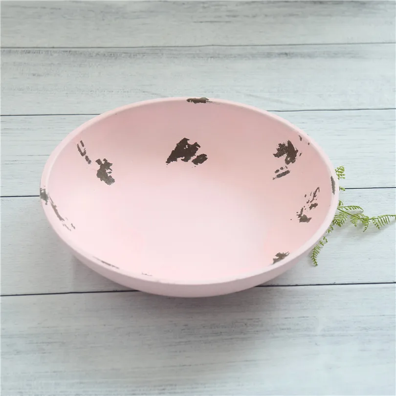 Pastel Pink Newborn Posing Bed Carved Wooden for Photography Props Wood Bowl Infant Bucket Birthday Gift | Мать и ребенок