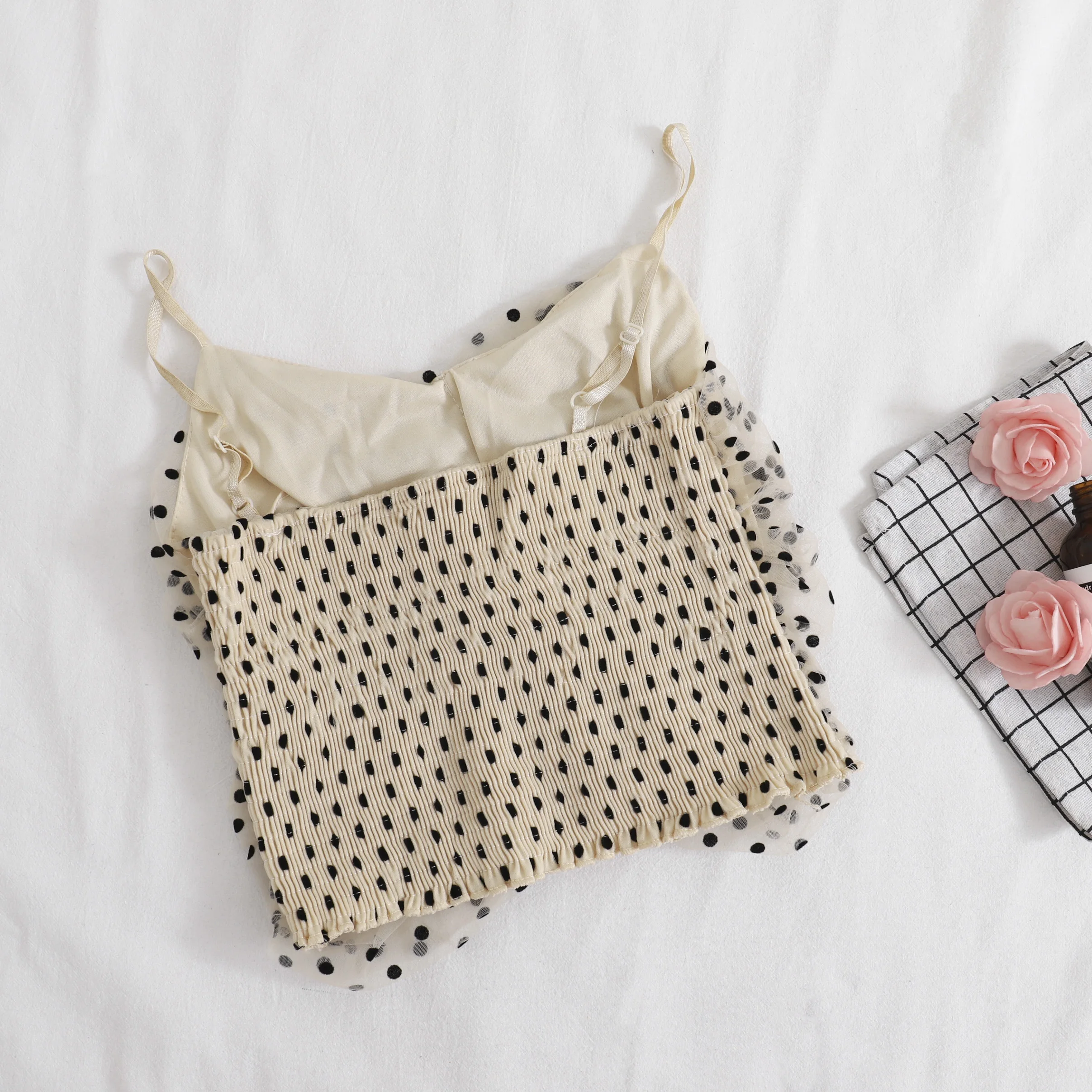 2019 Новинка летние женские босоножки Для женщин милые в крапинку из сетчатого