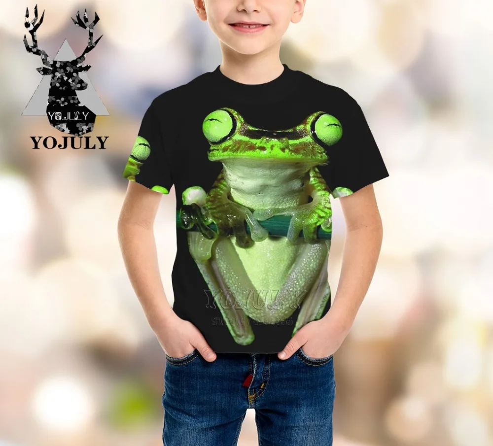 YOJULY/детская одежда с 3d принтом в виде лягушки для маленьких мальчиков и девочек-подростков детская футболка горячая Распродажа, модные футболки Modis с круглым вырезом, A252