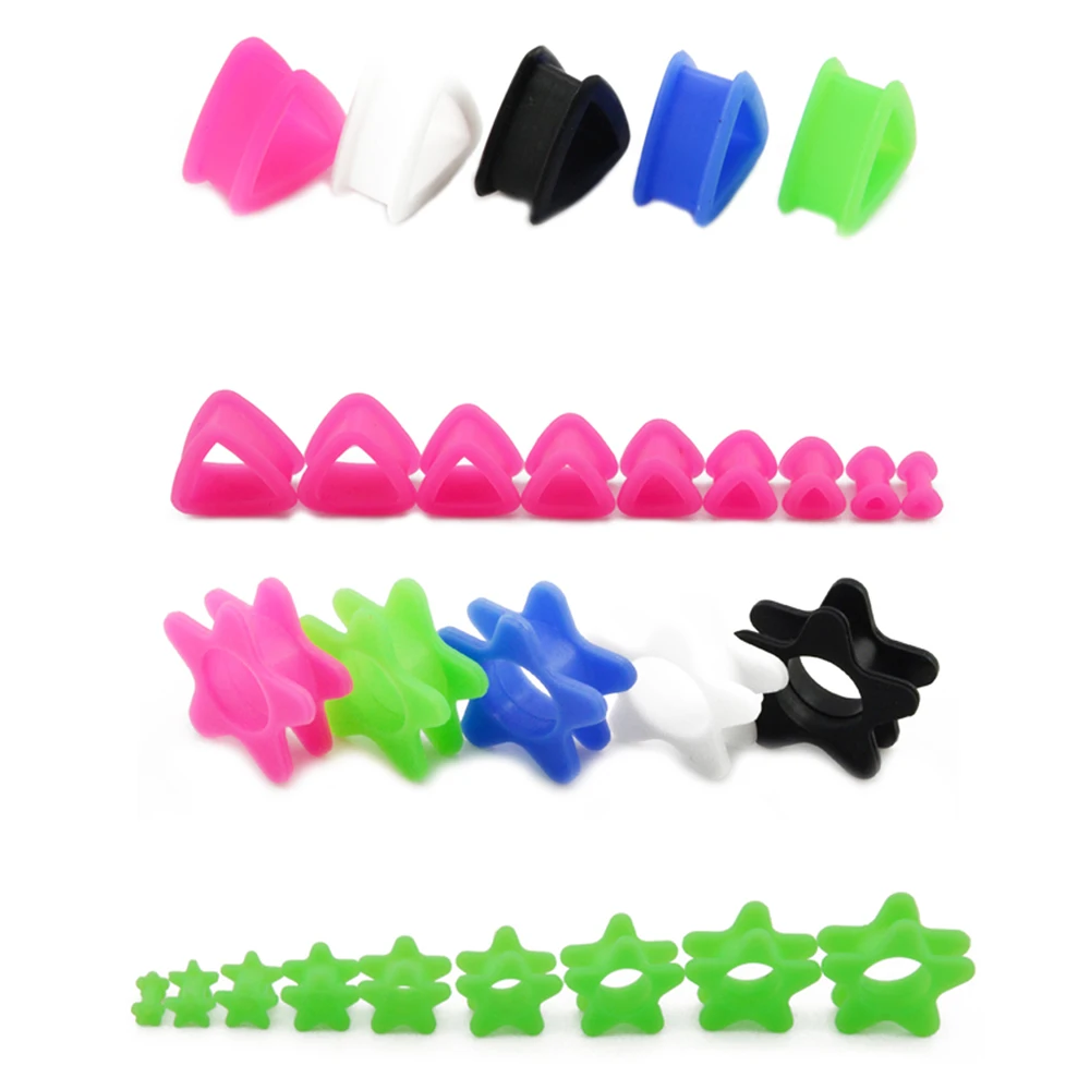 Женские силиконовые серьги различной формы туннели для тела ушей пустотелые