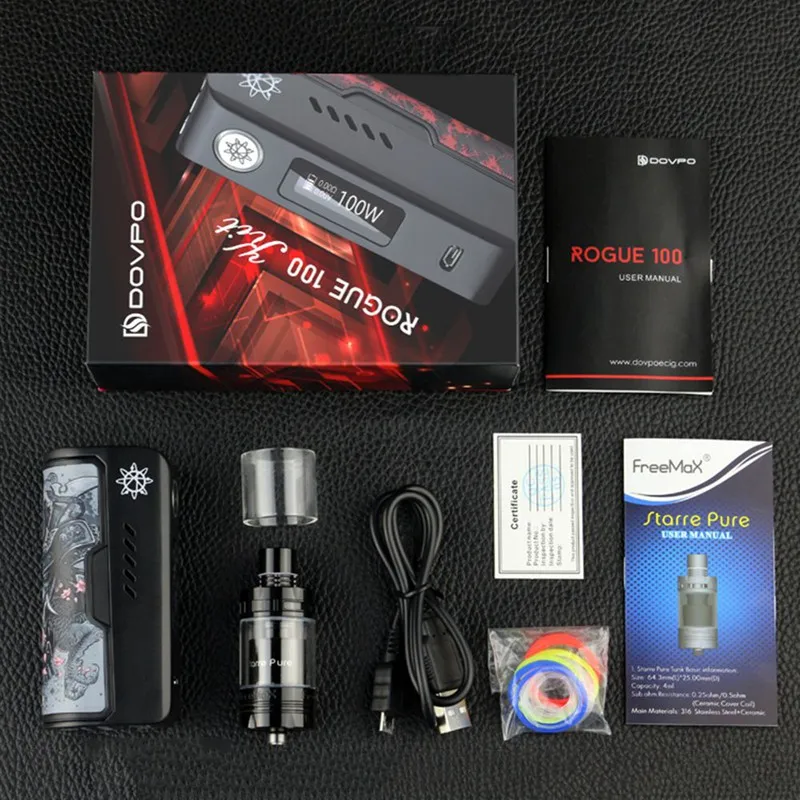 Оригинальный Dovpo Rogue 100 Вт комплект TC/VW 26650/18650 поле Mod батарея электронная сигарета