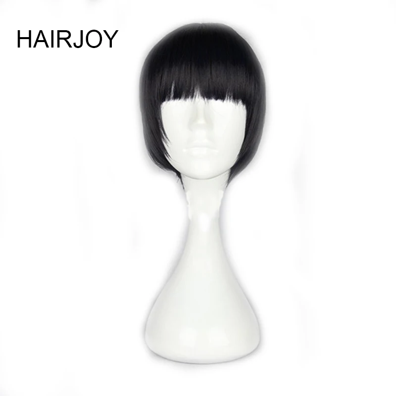 natural black HAIRJOY синтетические волосы женские короткие прямые Боб Прическа Розовый Лолита косплей парик 8 цветов доступны - Цвет: natural black