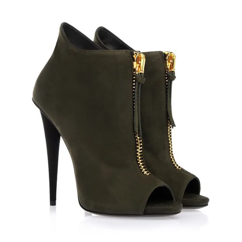 Arden Furtado 2018 autumn peep toe fashion front zipper ankle boots black suede royalblue summer sandals big size 43 44 45 | Обувь