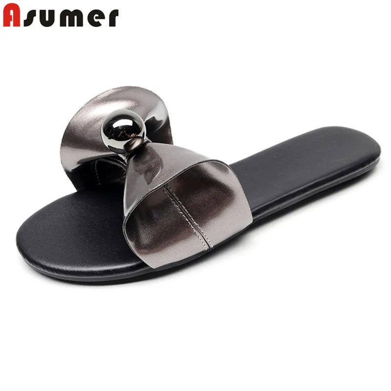 ASUMER/Прямая поставка, размеры 34-42, новинка г. Модные женские сандалии-шлепанцы на плоской подошве, женская летняя пляжная обувь женские вьетнамки