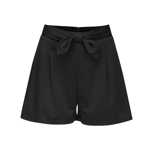 BK JAYCOSIN, женская одежда, шорты, прямые, черные, белые, женские шорты, высокая талия, бант, шнурок, для офиса, для работы, тонкие, короткие штаны - Цвет: BK
