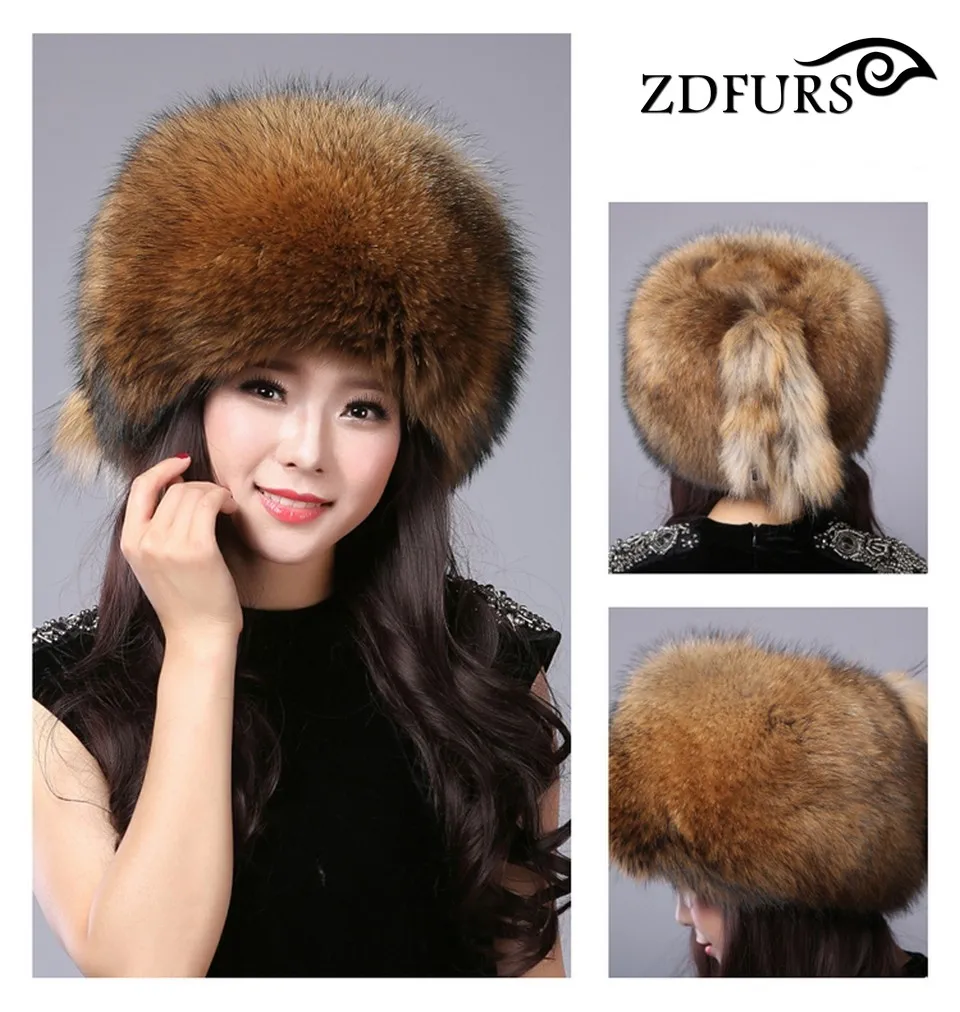 ZDFURS* Новые Модные женские зимние шапки из лисьего меха женские шапки из серебристого лисьего меха монгольская шапка купольная ZDH-161013