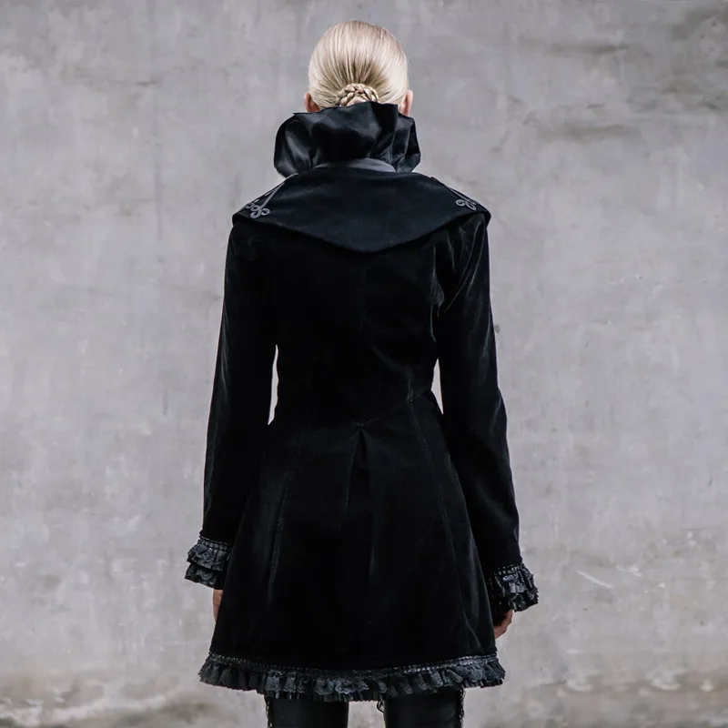 Женская длинная куртка в стиле стимпанк многослойное пальто готическом зимнее |