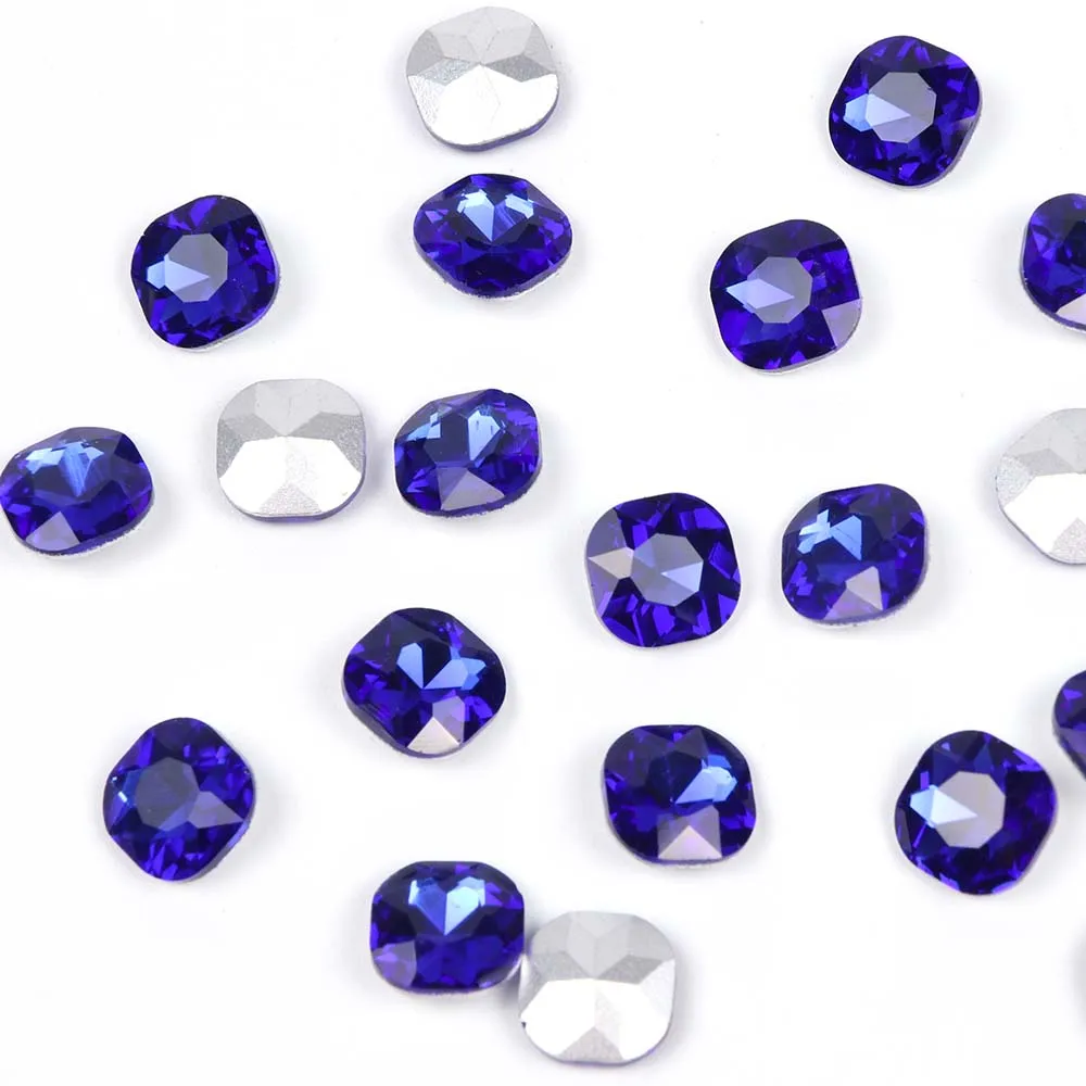 Sapphire 10 шт. кристаллы для ногтей Стразы AB драгоценные камни амулеты квадратный алмазный камень украшение Блеск маникюрные аксессуары инструменты BE823 - Цвет: Sapphire
