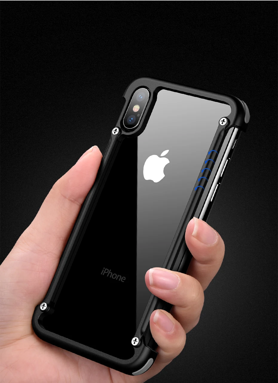 Oatsbasf Алюминиевый металлический бампер чехол для iPhone X XS MAX XR Роскошный Жесткий противоударный защитный чехол для iPhone 11