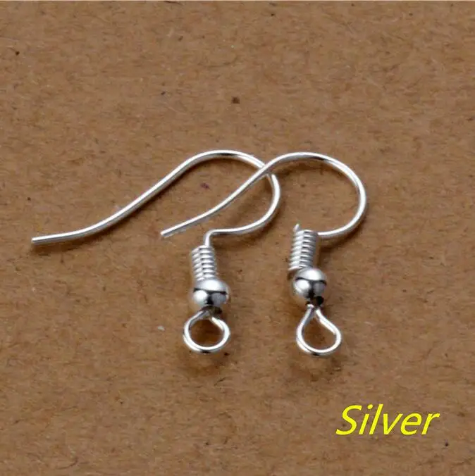 ergou01 silver 100 шт. KC золото/серебро/пистолет черный/античная бронза/золото/медь ушной провод крюк для DIY серьги-Крючки фурнитура Аксессуары - Цвет: ergou01 silver