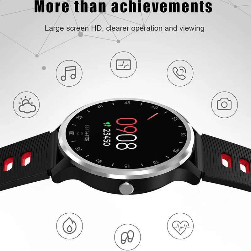 Смарт-браслет A9 с ЭКГ пульсометром тонометром оксиметром водостойкий IP67 |