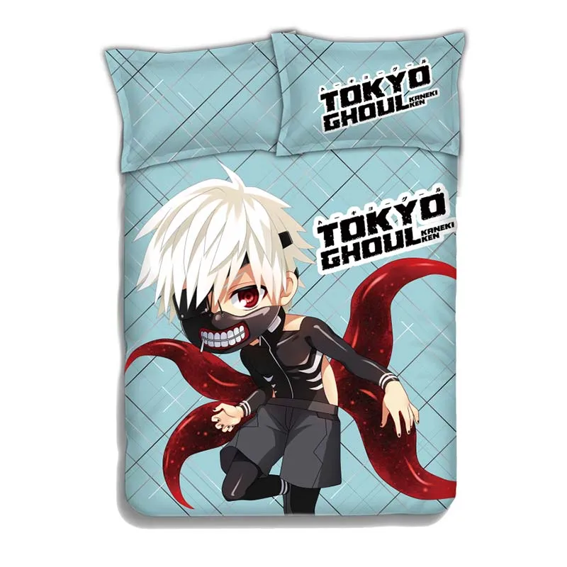 Japanese Anime Tokyo Ghoul Ken Kaneki 4pcs Bed Linen Sheets Duvet Cover Set | Дом и сад