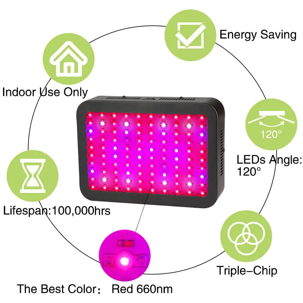 Светильник полного спектра для выращивания растений 1000 Вт с 100 светодиодами 10