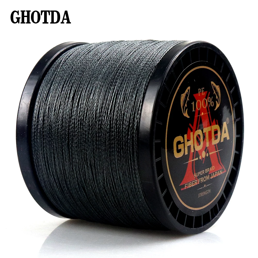 GHOTDA леска 1000 м 4 нити 10-120LB плетеная гладкая многофиламентная PE леска для ловли карпа