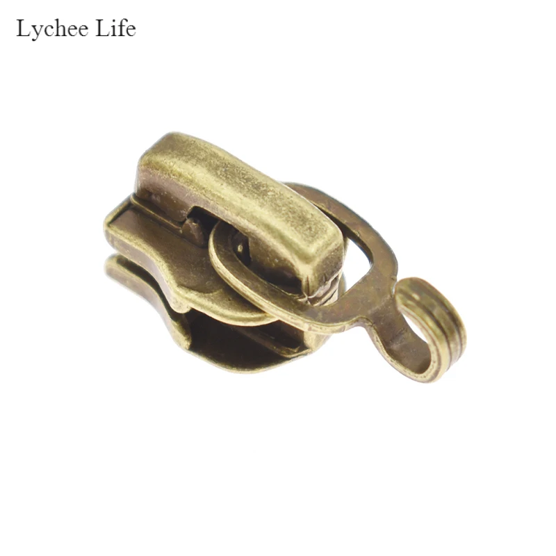 Lychee Life 50 шт. 3# винтажная металлическая молния голова молния слайдер сумка молния тянет для самостоятельного пошива одежды аксессуары портной инструменты