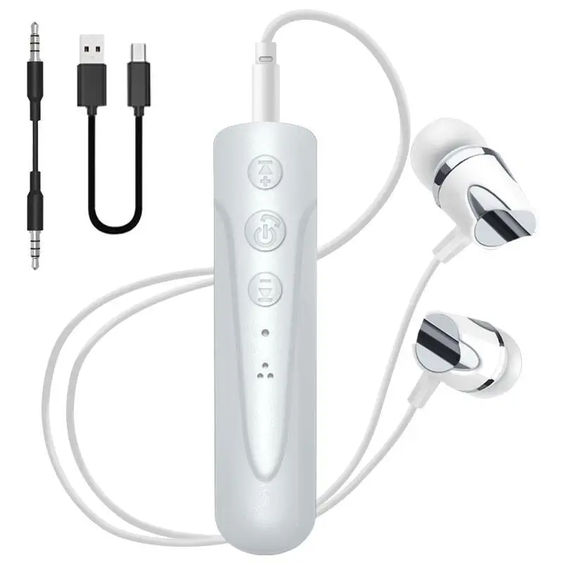 White With Headphone YOU FIRST Bluetooth наушники, Спортивная гарнитура, громкой связи, 3,5 мм, AUX Беспроводные наушники с микрофоном, проводные наушники для телефона iPhone - Цвет: White With Headphone
