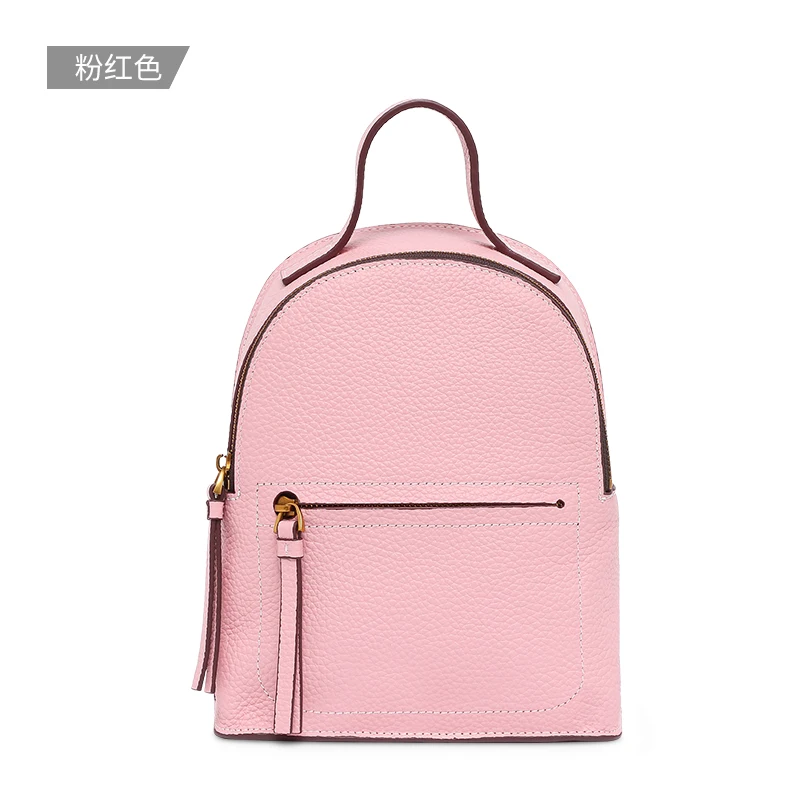 Pink Bostanten, модный рюкзак из натуральной кожи, женские сумки, рюкзак для девочек, школьные сумки на молнии, кожаный рюкзак - Цвет: Pink