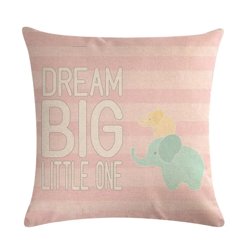 Наволочка на подушку из хлопка и льна с принтом медведя жирафа оленя. для подушки