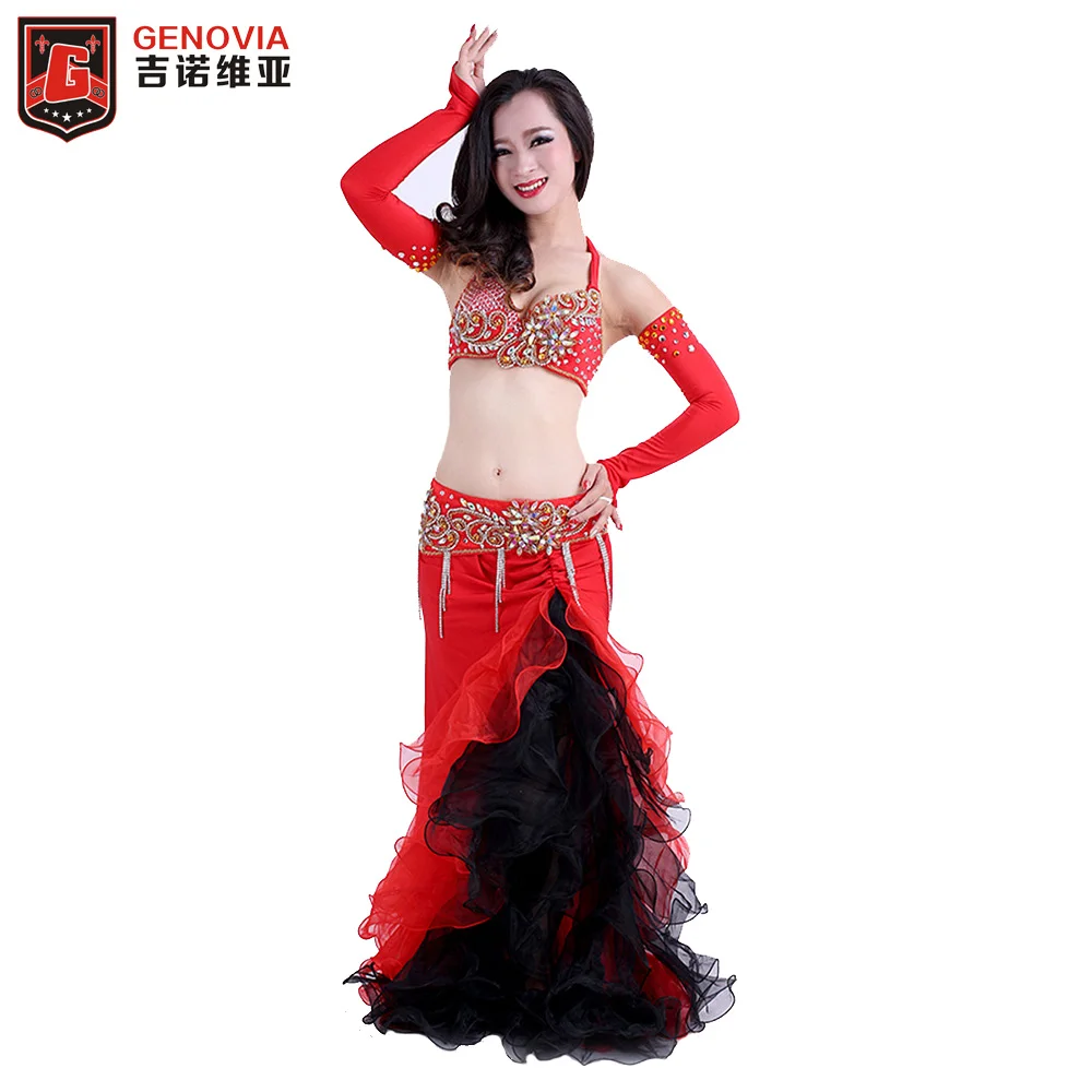 Костюм для танца живота комплект из 5 предметов бюстгальтер пояс юбка рукав на