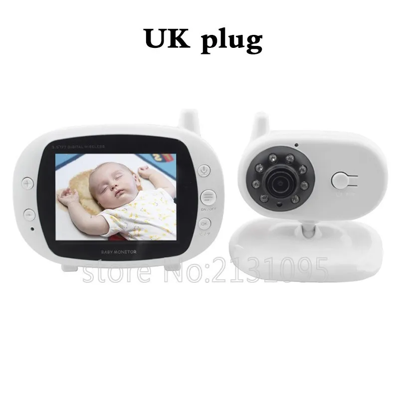 UK plug Беспроводное видео с камерой детский монитор 3,2 дюймов lcd 2 способа аудио разговора ночного видения камеры наблюдения безопасности радио няня - Цвет: UK plug