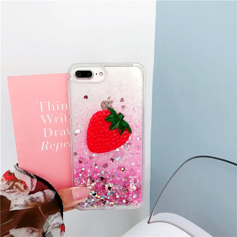 Blucub лимонный зыбучий песок чехол для iphone8 7Plus динамический Жидкий блеск Чехол iphone
