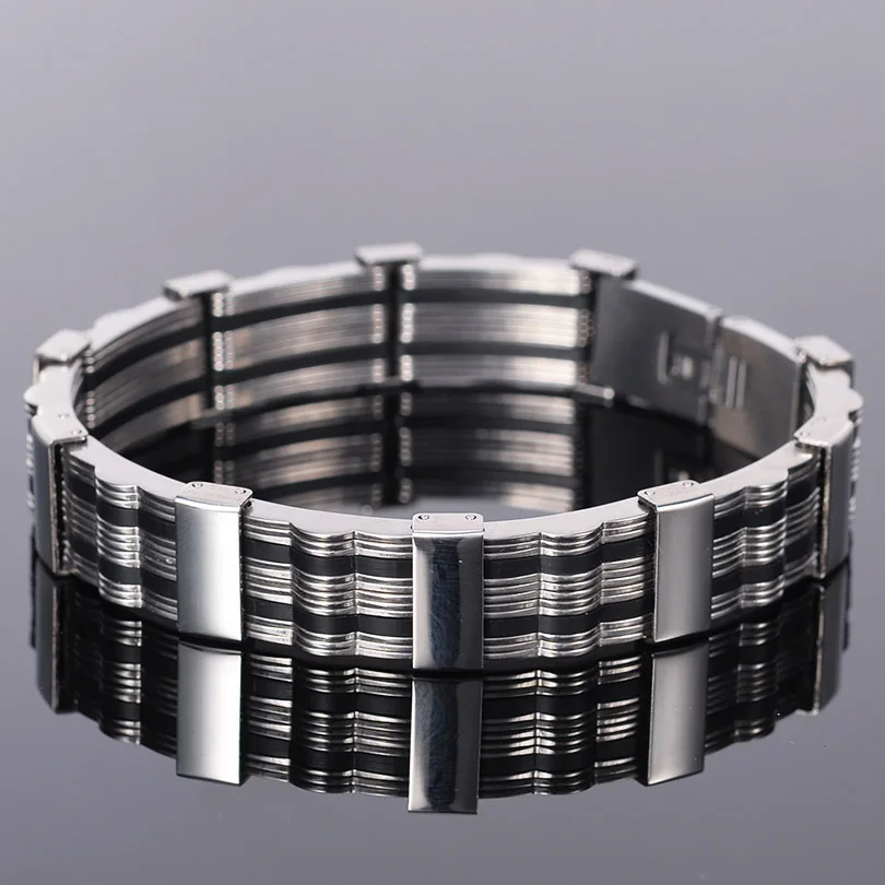 Style 2 316L мужской браслет из нержавеющей стали, мужской браслет, силиконовые мужские браслеты и браслеты, модная ручная цепочка, ювелирное изделие, регулируемая повязка на руку - Окраска металла: Style 2