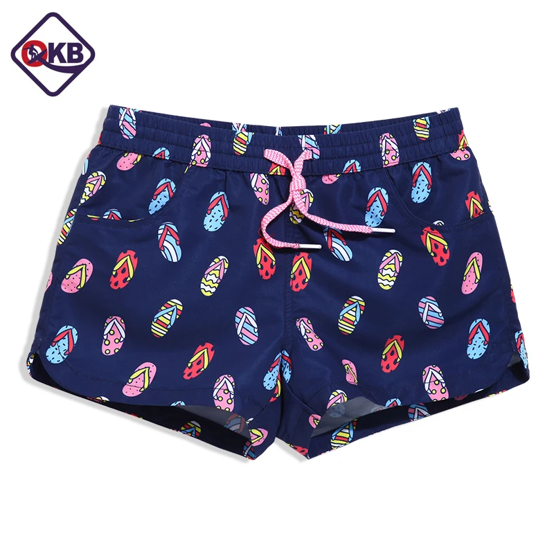 

QIKERBONG Lady Casual Shorts Women Slipper print lovely Shorts Ladies' shorts Women light Shorts Quick Drying Fabric