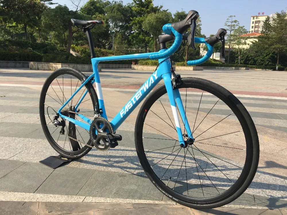 700C карбоновый дорожный велосипед 22 скорости 105 5800 Groupset TAIWAN брендовая легкая blue sky FASTERWAY классический D тормоз 49/52/54/56/58