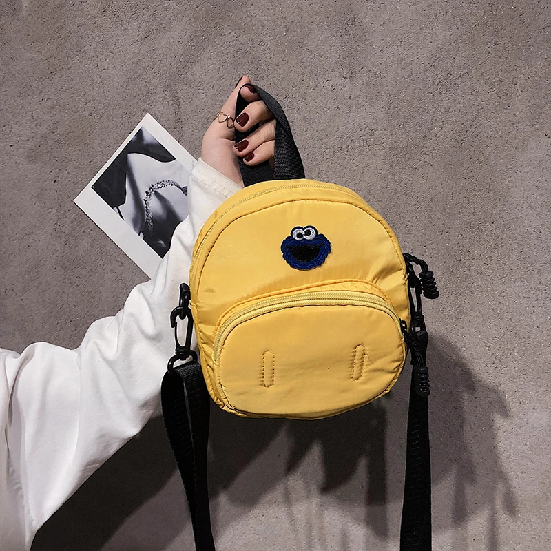 One-shoulder cartoon cute student Canvas Soft Edition Simple Neutral Leisure Fashion Zipper Unisex Casual occasion bag | Багаж и сумки