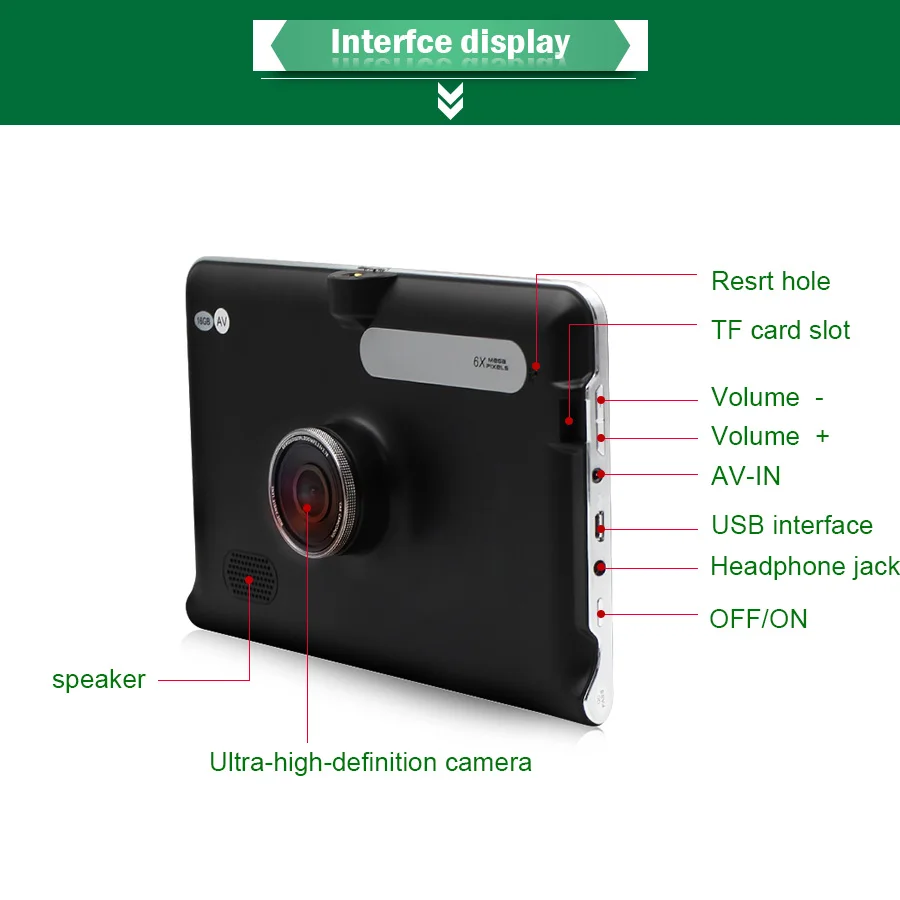 Topsource 7 ''автомобильный gps навигации 16 г/512 МБ AVIN android с DVR заднего вида