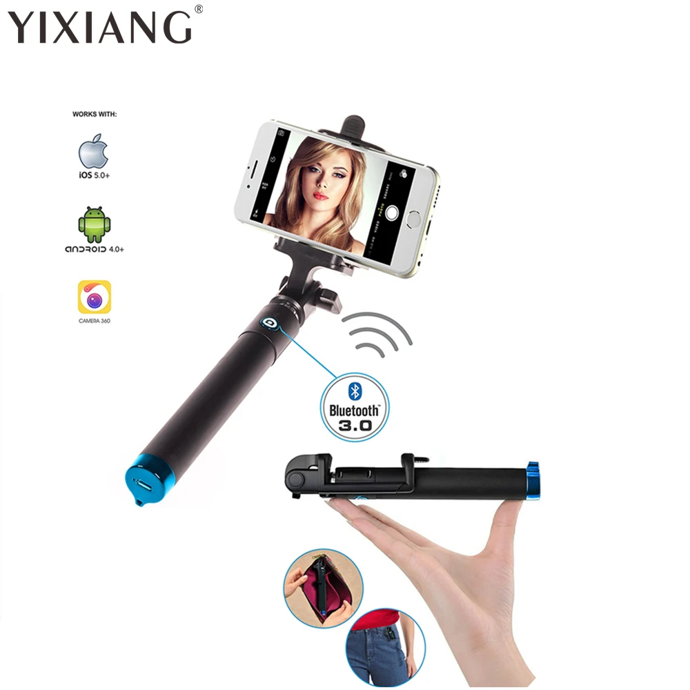 YIXIANG роскошный селфи палка Bluetooth беспроводной ручной монопод для Iphone 8X7 6 6s plus 5S IOS