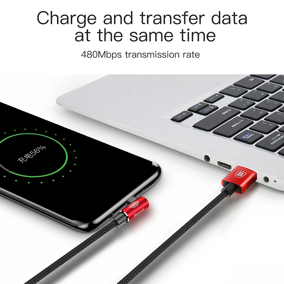Baseus Тип usb C кабель для samsung Note9 S9 S8 Xiaomi Mi A1 мобильного телефона Быстрая зарядка