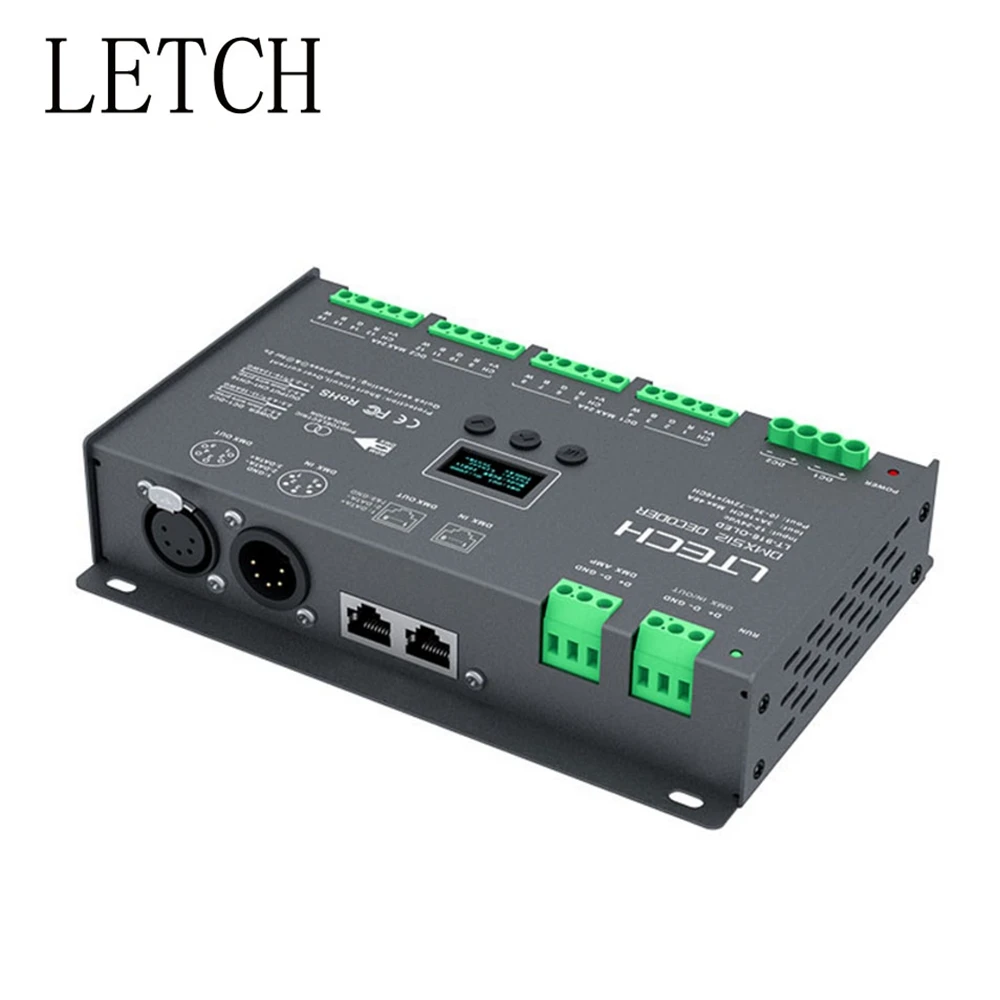 LTECH 16CH контроллер dmx LT 916 16 канальный видеорегистратор светодиодный декодера DC12 24V