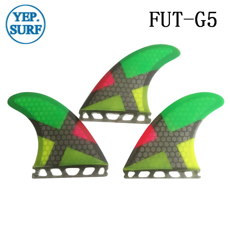 Future G5 плавник желтый сотовая доска для серфинга плавники Future стекловолокно плавники(доска для серфинга) Quilhas весло доска - Цвет: Multicolor