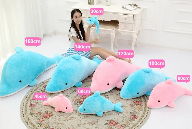 95 см/110 см Kawaii плюшевая кукла с подушкой для сна Дельфин Peluche подарок на день