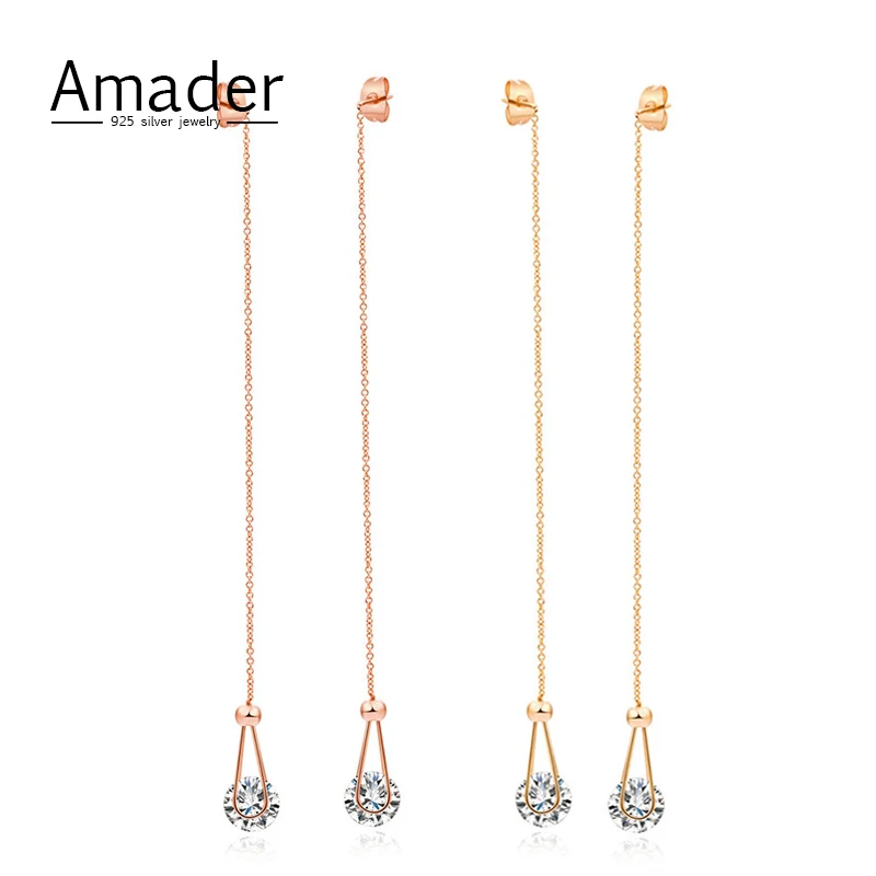 Модные Роскошные 18 золото и цвета розового золота Висячие серьги бутик золотые