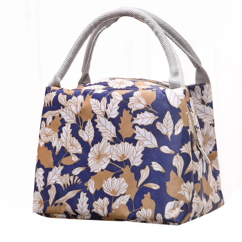 

New Lunch Bag Women Portable Functional Canvas Stripe Insulated Thermal Food Picnic Kids Cooler Lunch Box Bag Tote Bolsa Termica