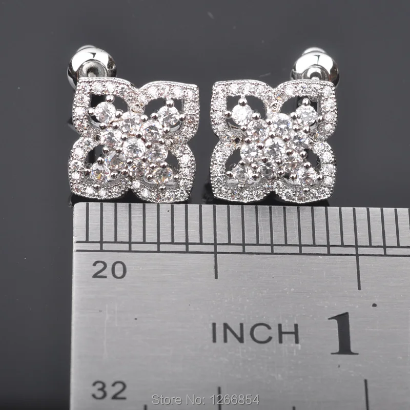 Очаровательный белый кубический цирконий для женщин Посеребренные Ювелирные