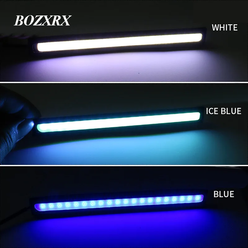 

BOZXRX 1 пара 17 см универсальная светодиодная полоса COB Автомобильные дневные ходовые огни Противотуманные фары DRL дальнего света Гибкая водон...