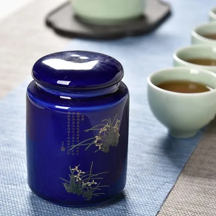 baolanlanhua Фарфоровая чайная коробка Exquisi, керамическая банка для чая с фиолетовым песком, керамическая банка из фиолетовой глины, кухонная фарфоровая банка, может использоваться в качестве подарка - Цвет: baolanlanhua