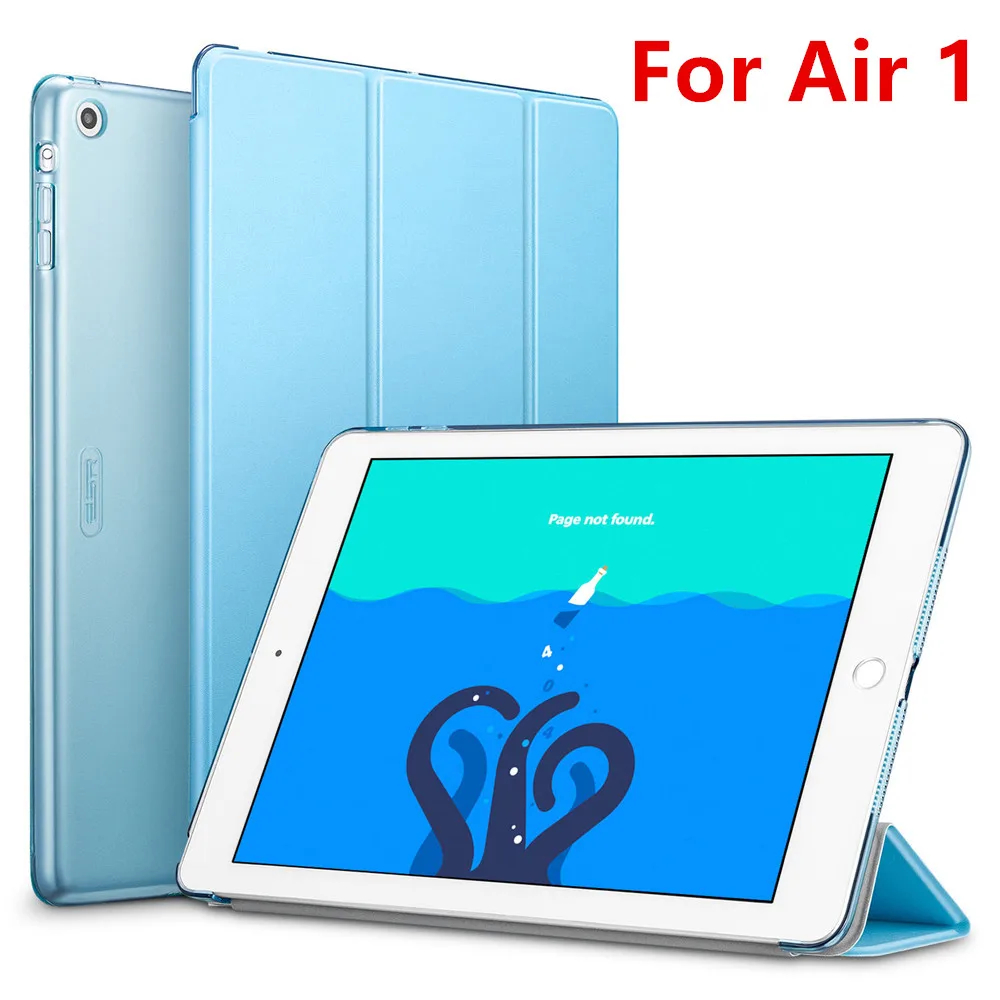 Sky blue for Air 1 Чехол ESR для iPad Air2 Air1, жесткая задняя крышка, ультра тонкий, из искусственной кожи, умный чехол для Apple iPad Air2, многоразовая Подставка для iPad Air1 - Цвет: Sky blue for Air 1
