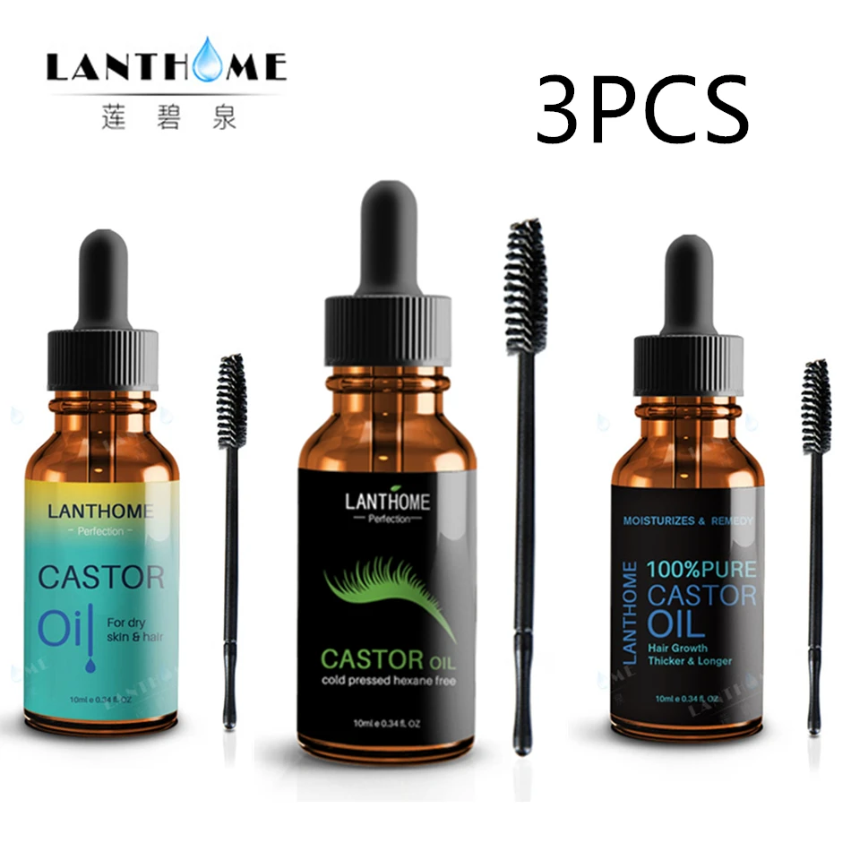 Черное органическое чистое касторовое масло эфирное для роста волос Усилитель