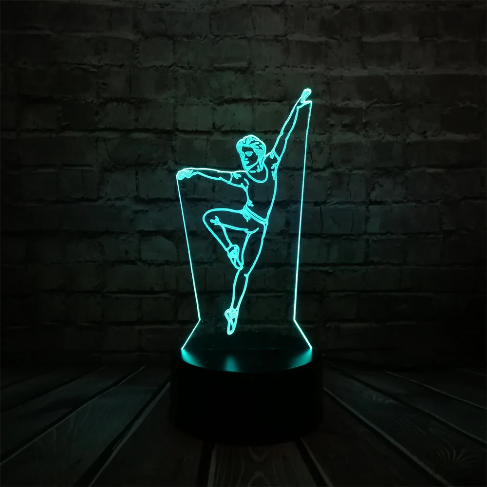 Элегантный танцор человек 3D лампа ночник USB СВЕТОДИОДНЫЙ освещения Mulitcolor Рождественский подарок декоративные luminaria Таблица Спальня светильник