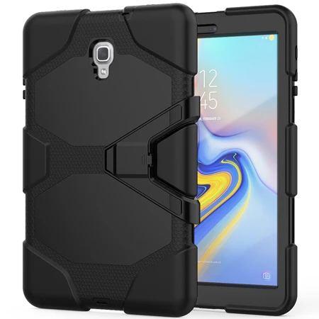 black Чехол для Samsung Galaxy Tab A 10,5 SM-T590 T595 T597 с экранной пленкой силиконовый детский противоударный Броня прочный полный защитный - Цвет: black