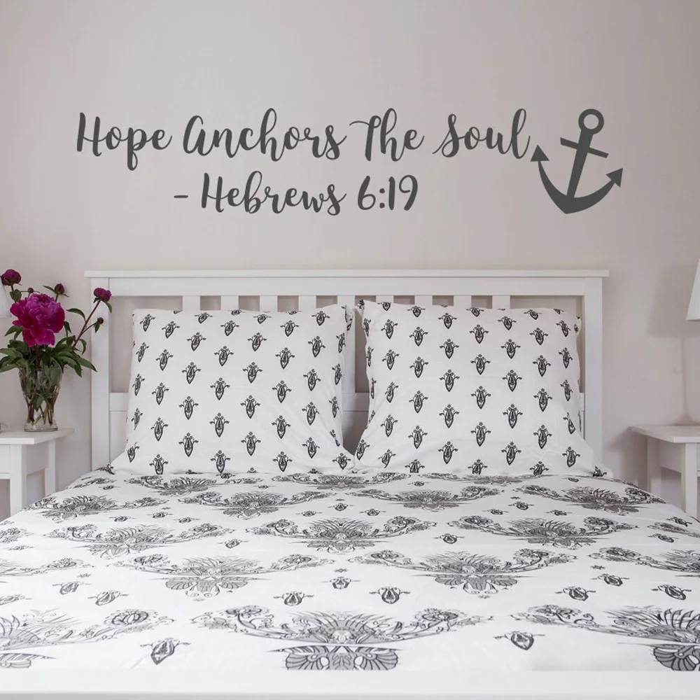 Hope Anchors The Soul Наклейка на стену Hebrews 6 19 Виниловая Наклейка на стену Декор для спальни съемные библейские наклейки на стену G344