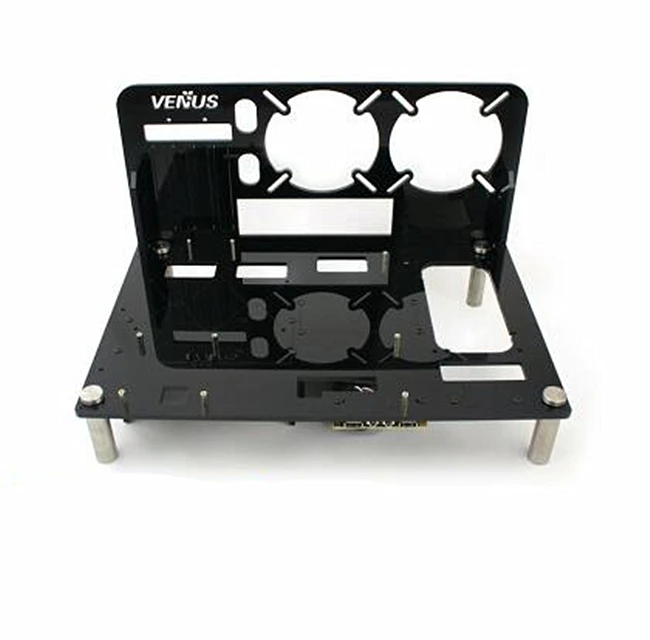 Black MATX KOOLASON DIY Настольная акриловая стойка водяное охлаждение ATX MATX Прозрачный чехол для компьютера с башнями горизонтальная Основная коробка шасси - Цвет лезвия: Black MATX